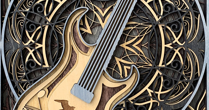 Layered Guitar Mandala Plaque