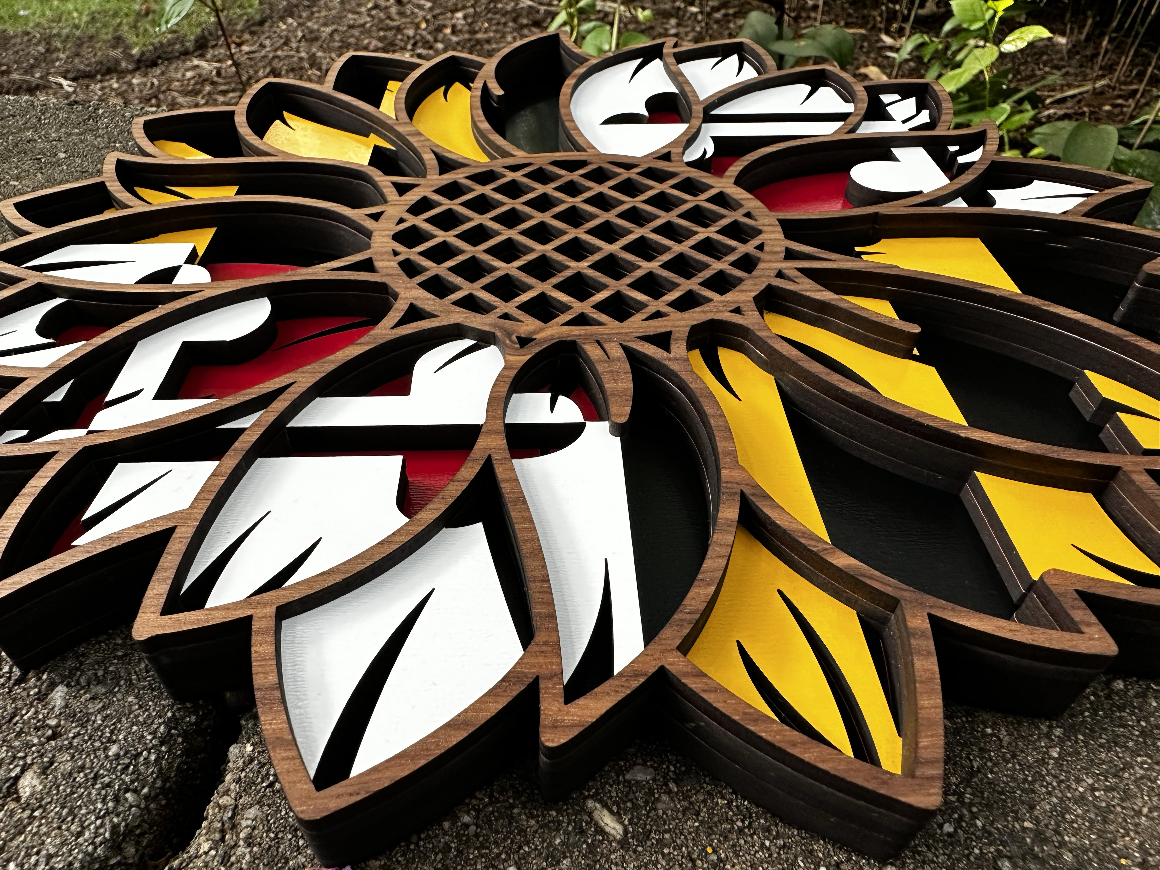 Maryland State Flag Layered Sunflower Wall Art
