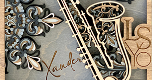 Layered Saxophone Mandala Plaque
